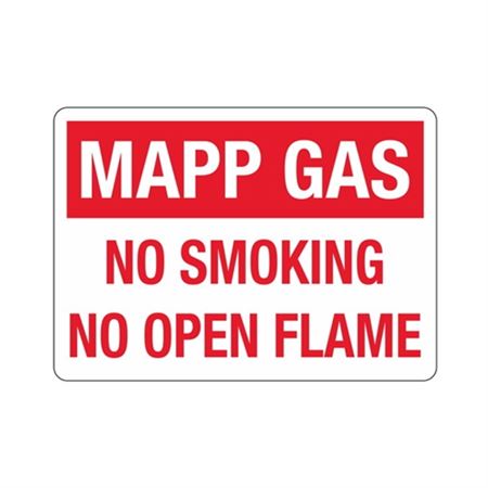 Mapp Gas No Smoking No Open Flame  Sign